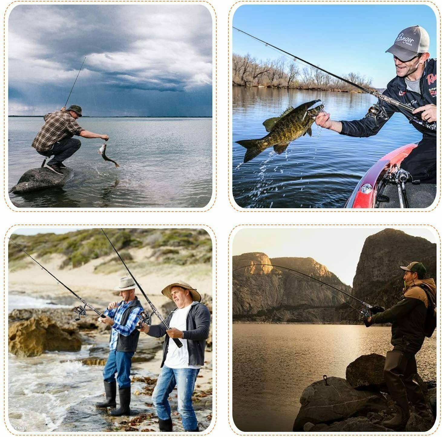 PLUSINNO Fishing Rod and Reel Combos Carbon Fiber Telescopic Fishing Rod with Reel Combo Sea Saltwater Freshwater Kit Fishing Ro