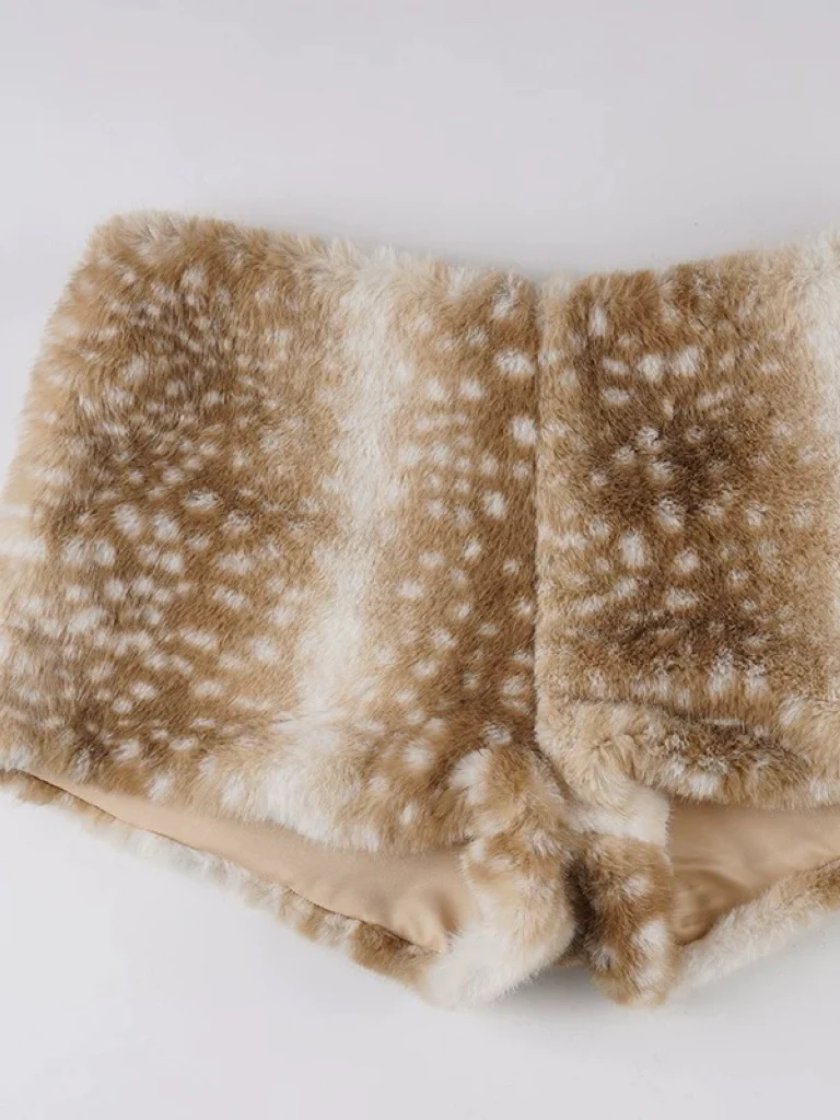 'Dear Deer' Kawaii Y2k Coquette Deer Fur Shorts