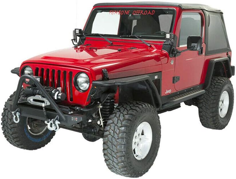 Fishbone Offroad Jeep TJ Front Bumper W/Stinger 97-06 Wrangler TJ Rubicon and Unlimited Steel Black Textured Powdercoat Piranha Series