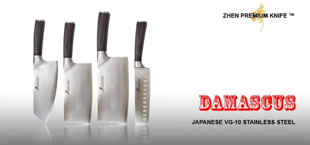 Zhen VG-10 Damascus Series 67-Layer Light Slicer Chopping Chef Butcher Knife/Cleaver
