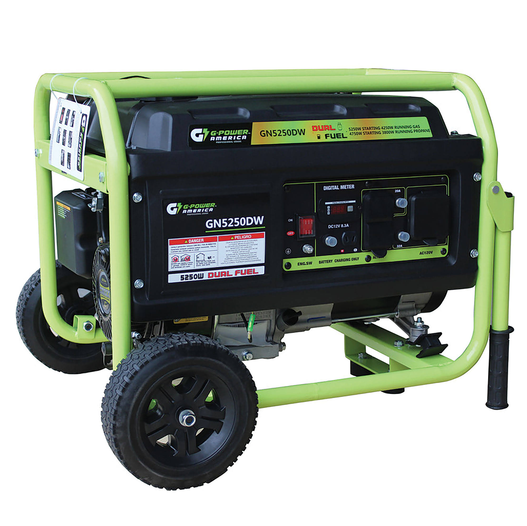 Green-Power America 5250 Watt Portable Dual Fuel Gas/Propane Generator GN5250DW