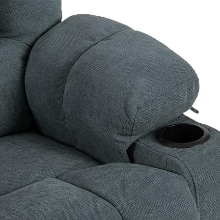 Oversized Recliner Chair for Adult, Plus Size 36.2" Extra Wide Seat Manual Chenille Recliner with Pockets, Ergonomic Massage Heated for Living Room Bedroom Home Threater Office Lounge (Grey)