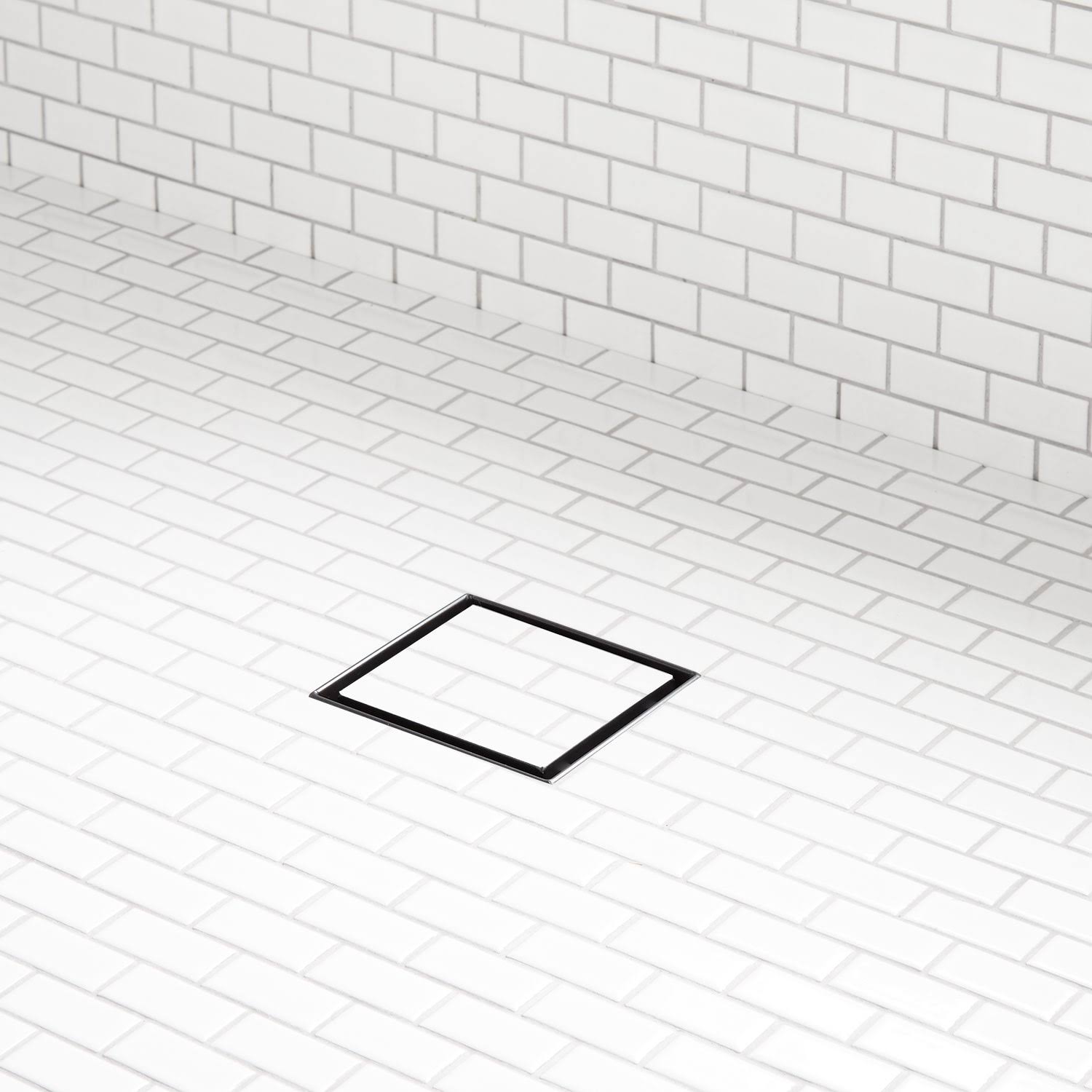 6" Cohen Square Shower Drain in Brushed Stainless Steel | Signature Hardware 406496