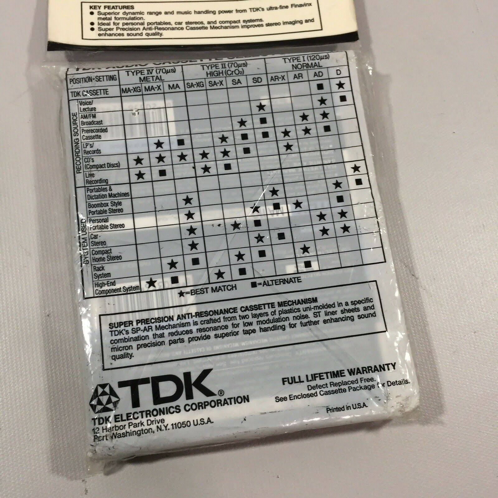 X2 TDK Ma 110 Blank Audio Cassette Tapes New Sealed Type IV Metal Bias Japan