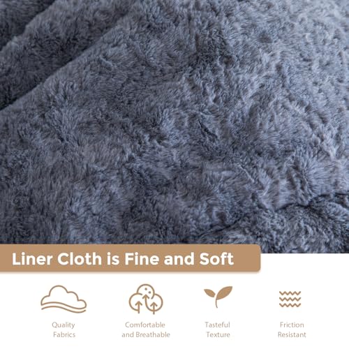 BYBYME 3 in 1 Bean Bag Chairs, Bean Bag Bed for Adults High-Density Foam Filling, Convertible Sofa Bed Faux Fur, Giant Bean Bag Chairs for Adults