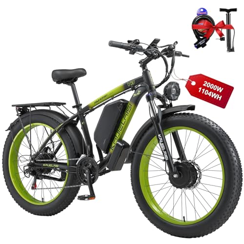 Electric Bike for Adult 4000W Peak Brushless Dual Motor 48V 23Ah Removable Bicycle Electric Bike 26 Inch Fat Tire Mountain Ebike 21 Speed Electric Dirt E Bikes