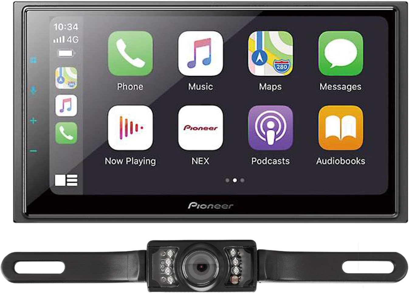 Pioneer DMH-W4660NEX Digital Multimedia Receiver with License Plate Backup Camera + Sound of Tri-State Lanyard Bundle