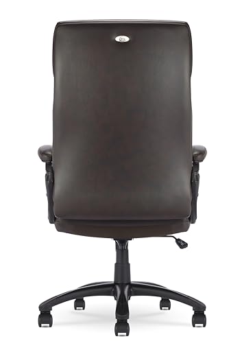 Serta Comfort Executive Big & Tall Office Chair Ergonomic High-Back Computer DeskChair, Semi Plush Cushion Seat, Soft Padded Armrests, SertaQuality Foam, Metal Swivel Base, Bonded Leather, Gray