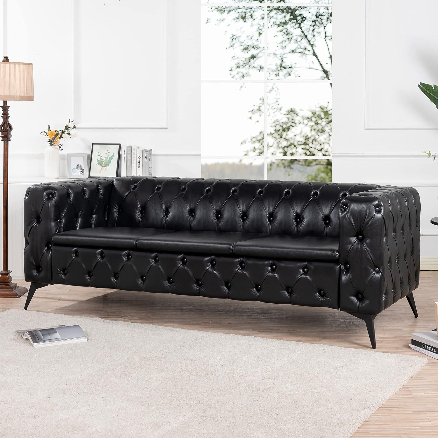 Furniture Comfy Couch Traditional Square Arm Sofa - 84.06 Inch Width, Removable Cushion, 3 Seater - Classic Design, Supreme Comfort Sofas para sala