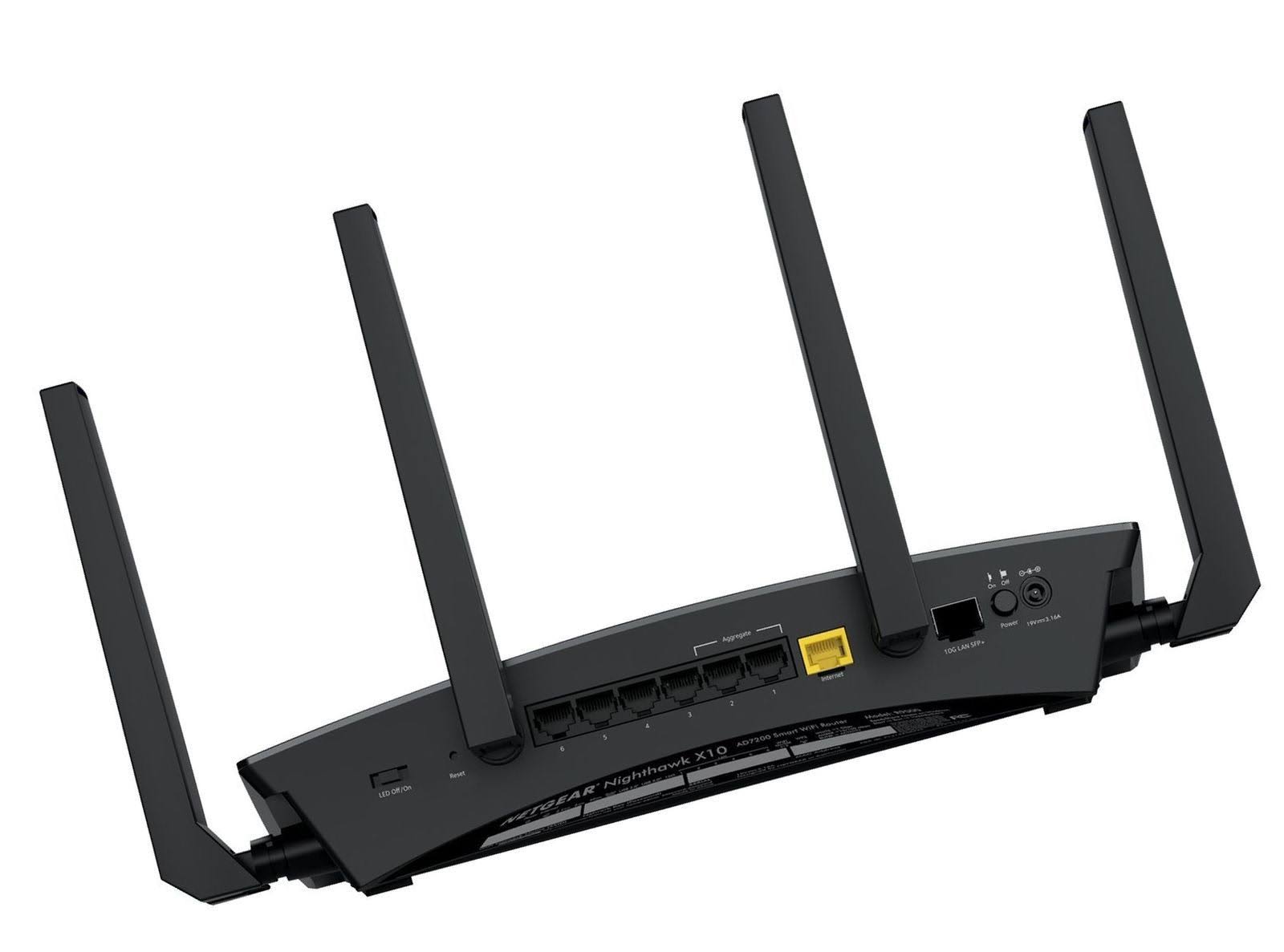 Netgear Nighthawk X10 R9000 Wireless Router - 6-port - 2.4 GHz (1 band) / 5 GHz (2 bands) - Gigabit Ethernet - 802.11b/a/g/n/ac/
