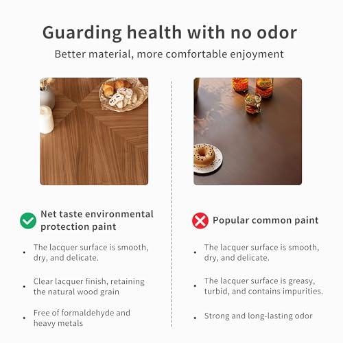 Modern Round Wooden Dining Table - Round Dining Table for 4 to 6 People - Solid Wood Legs, Metal Base - Round Kitchen Table for Dining Room Table - Easy Assembly，Walnut ，43.3"