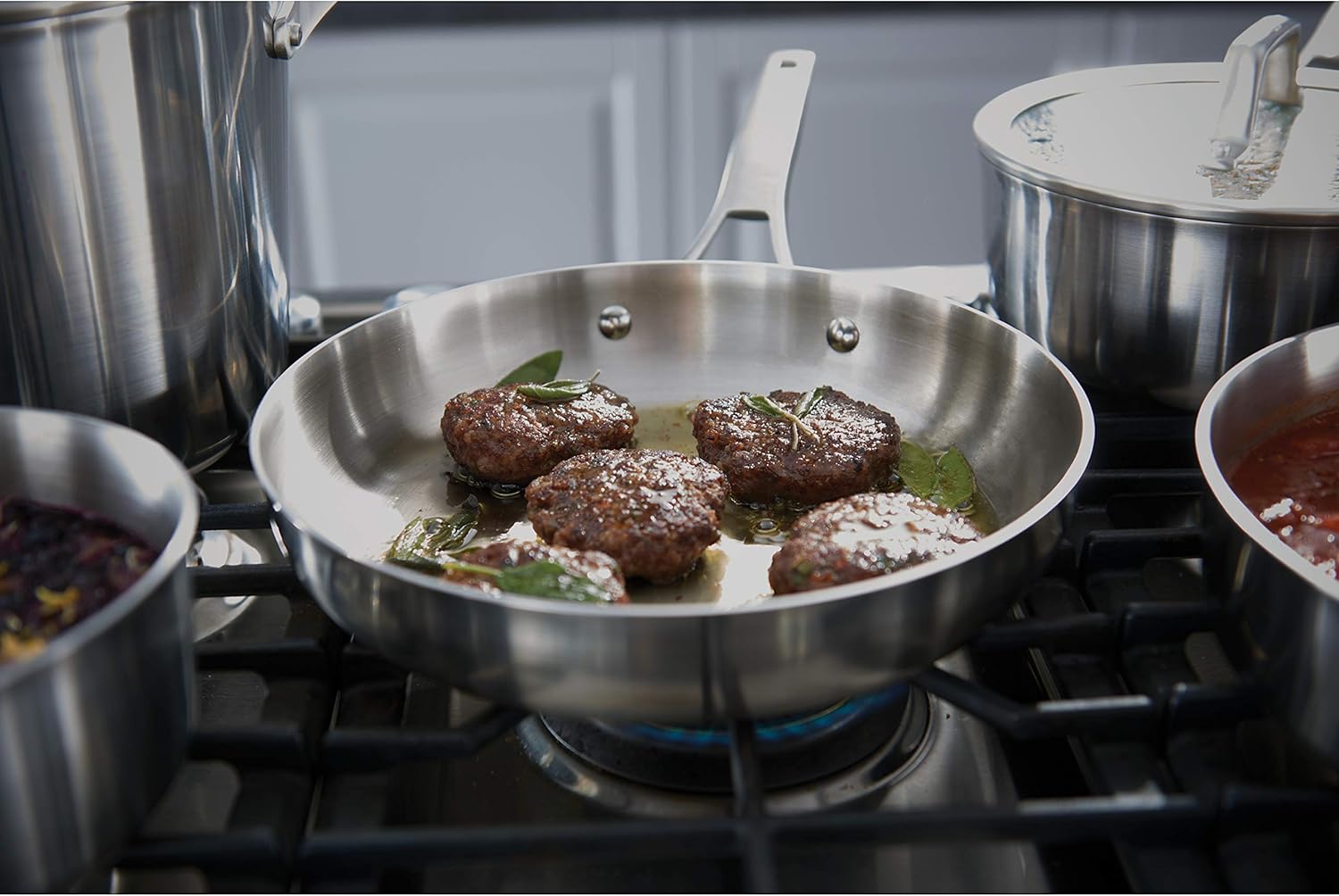 Calphalon Premier Stainless Steel Pots and Pans, 11-Piece Cookware Set