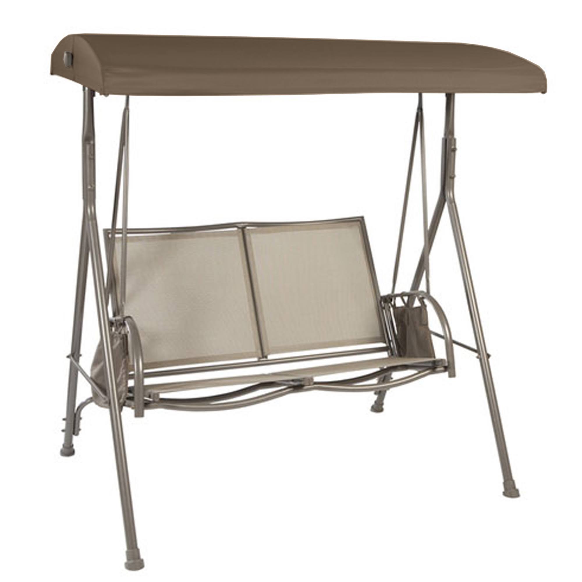 Garden Winds Replacement Canopy Top Cover for The Garden Treasures 2-Person Sling Swing - Nutmeg, White