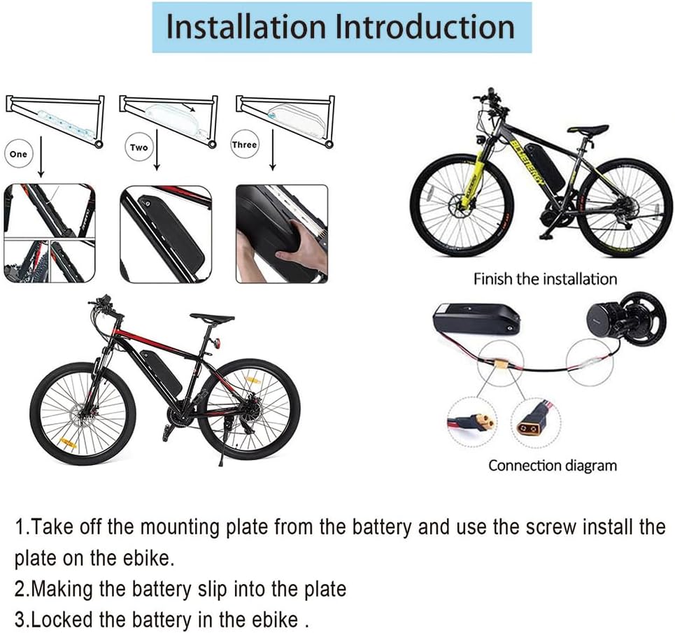 Hailong E-Bike Battery 48V 20Ah Electric Bike Lithium Li-Ion Battery with 35A BMS 3A Charger for 250W 500W 750W 1000W Bafang Voilamart and Other Motor (2-5 Days Fast Delivery)