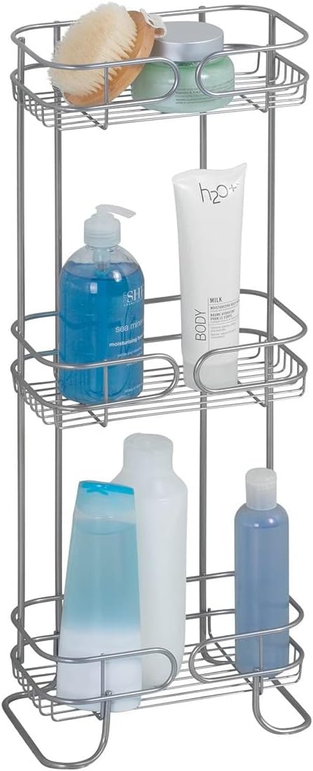 iDesign Neo Bathroom Shelf Caddy, Three Shelves, Shower, Matte Black