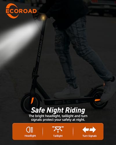 Electric Scooter EC6, 400W Peak Motor & 19 MPH Adults Commuting Scooters, 15 Miles Long Range Electric Kick Scooters, 8.5" Pneumatic Tires Lightweight Foldable E-Scooter with Turn Signals