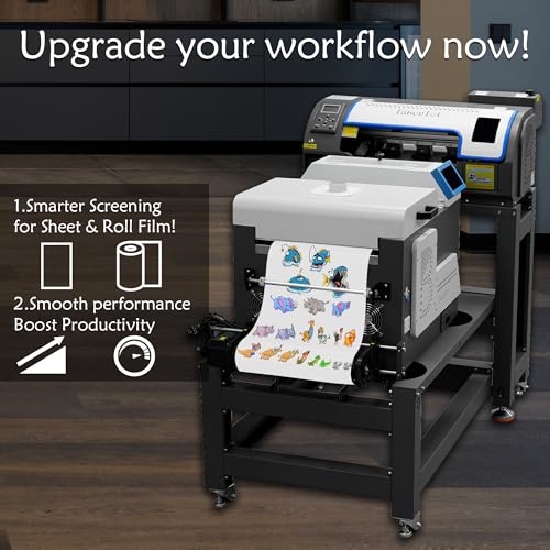 Lancelot W30 DTF Curing Oven and Powder Shaker Upgraded Heater T-Shirt Printer Machine Shaking Powder DTF Transfer Film Roll Printing Oven Auto Powder Shaking&Dryer Machine for Small Business