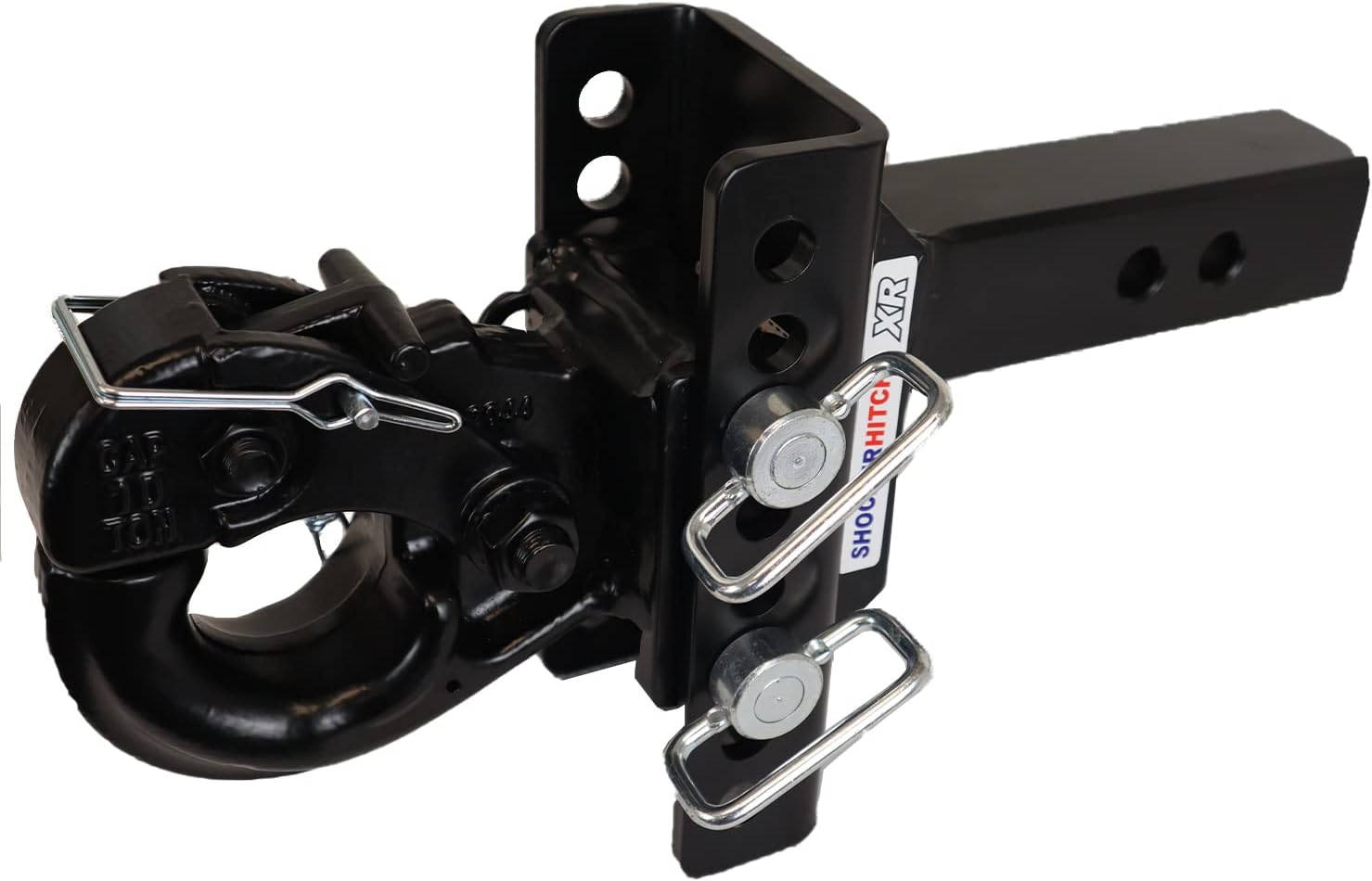 Shocker XR Pintle Hook Drop Ball Mount 1-1/2" Rise to 6-1/2" Drop - 12,000 lbs, Fits 2" Hitch