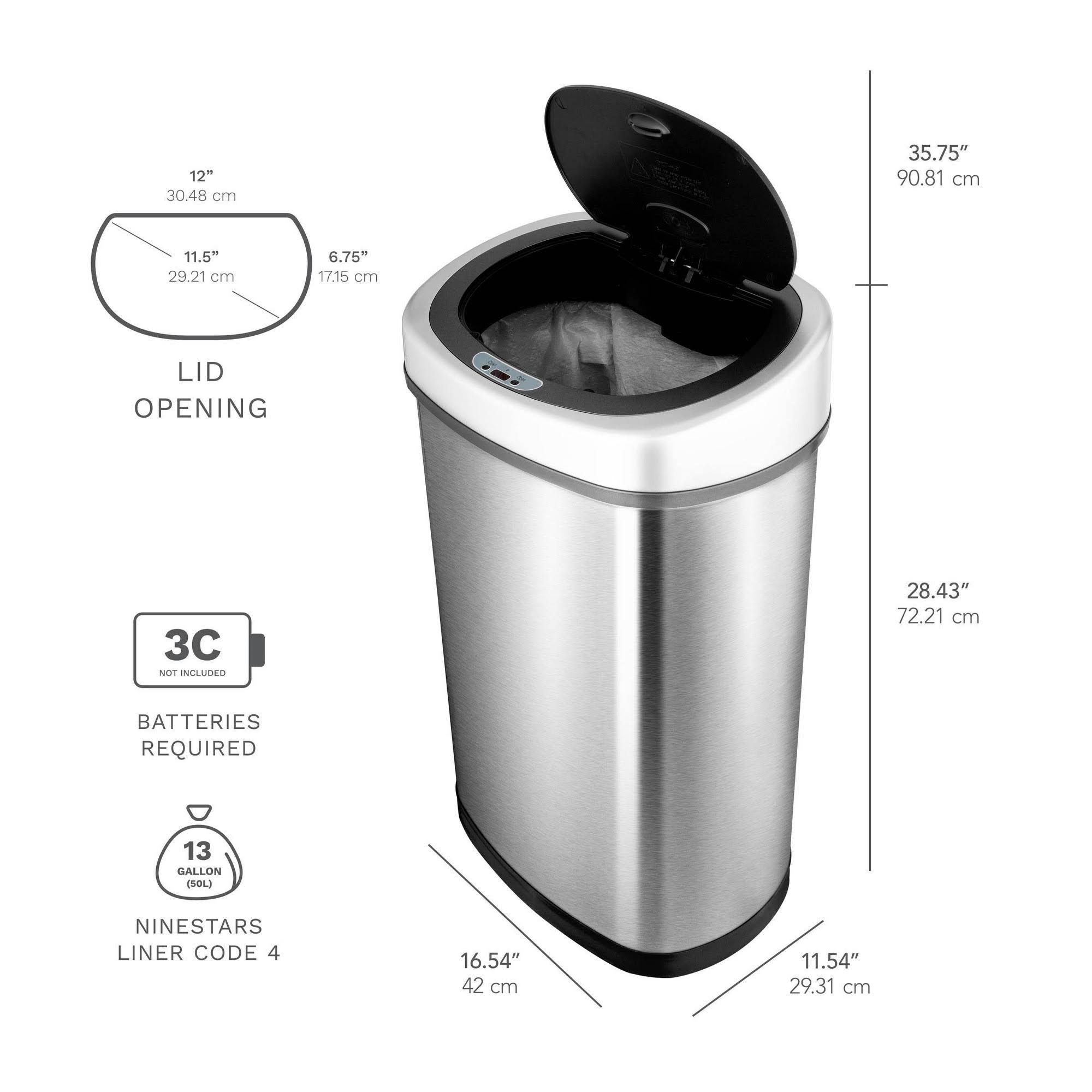 Nine Stars 28.4x22 Tall Hands-Free Infrared Motion Sensor Trash Can