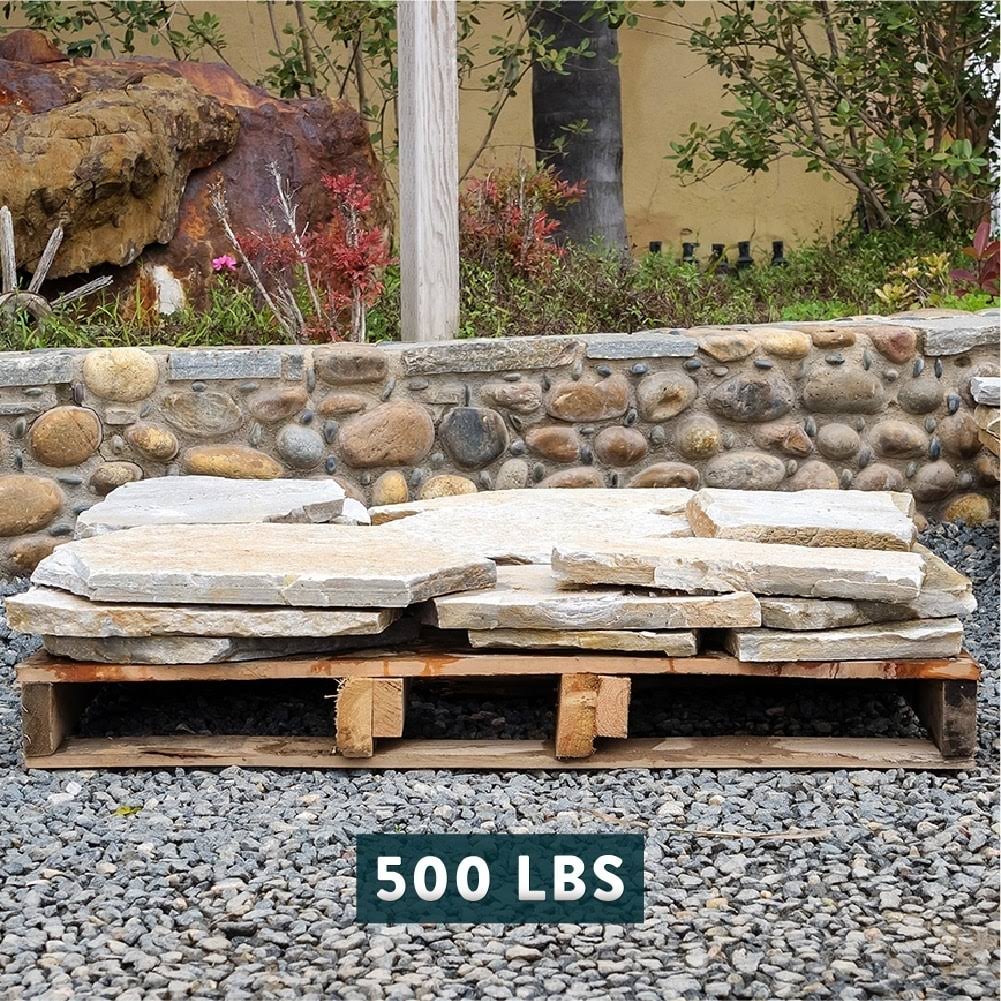 Landscape Patio Natural Flagstone Pathway Stepping Stone Slabs - 1000 lbs - Salmon Red