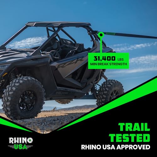 Rhino USA Synthetic Soft Shackle Rope (2-Pack) - 1/2 Inch x 22 Inch (44,050lb Min Break Strength) Offroad Soft Shackle Recovery Kit for Truck, UTV, ATV - Compatible with Jeep, Toyota, Ford & More!