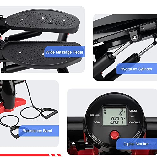 Steppers for Exercise, Exercise Step Machine with LCD Display Stepper Machine Fitness Aerobic Stepper Home Gym Equipment for Beginners and Advanced Users, Mini Aerobic Stepper