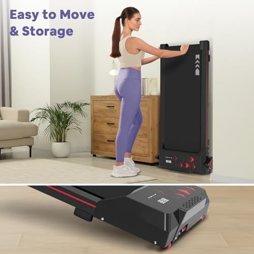 Walking Pad with Incline - Under Desk Treadmill for Home Office - 2.25HP Inclined Treadmills with Remote Control, LED Display, 265lbs Weight Capacity