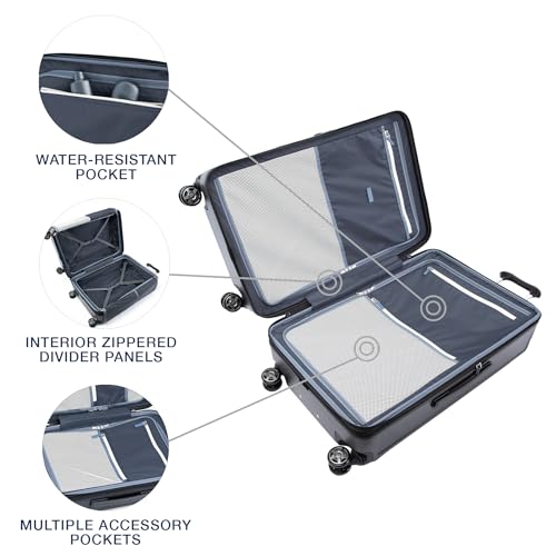 Travelpro Platinum Elite Hardside Expandable Checked Luggage, 8 Wheel Spinner, TSA Lock, Hard Shell Polycarbonate Suitcase, True Navy Blue, Checked Large 28-Inch