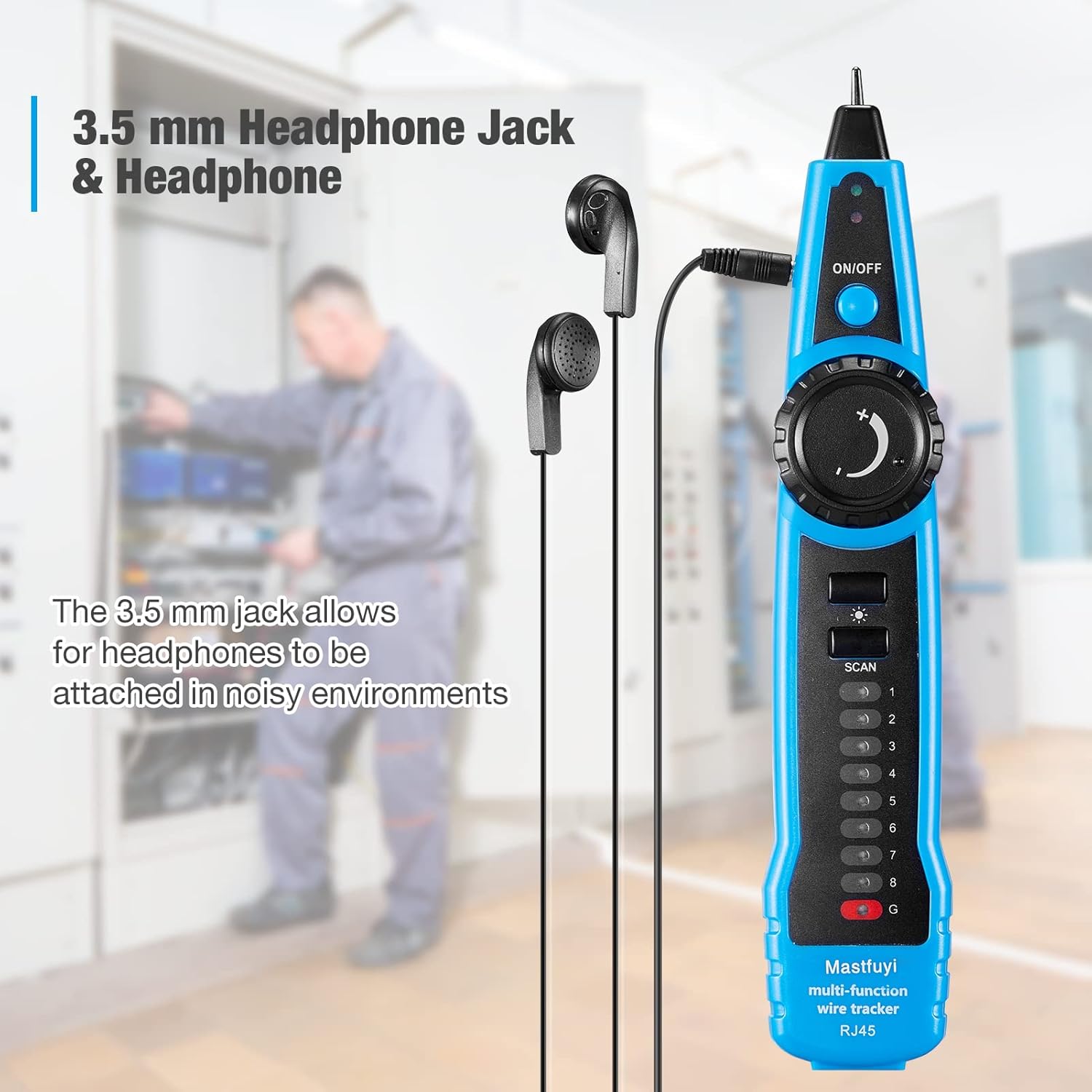 Network Cable Tester, RJ11 RJ45 Line Finder, Wire Tracker Multifunction with Probe, Ethernet LAN Network Cable Maintenance Collation, Telephone Line Test, Earphone