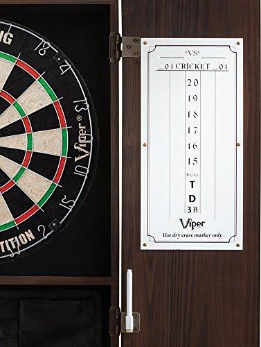 Viper Metropolitan Solid Wood Cabinet u0026 Sisal/Bristle Dartboard Ready-to-Play Bundle with Steel-Tip Darts, Integrated Storag