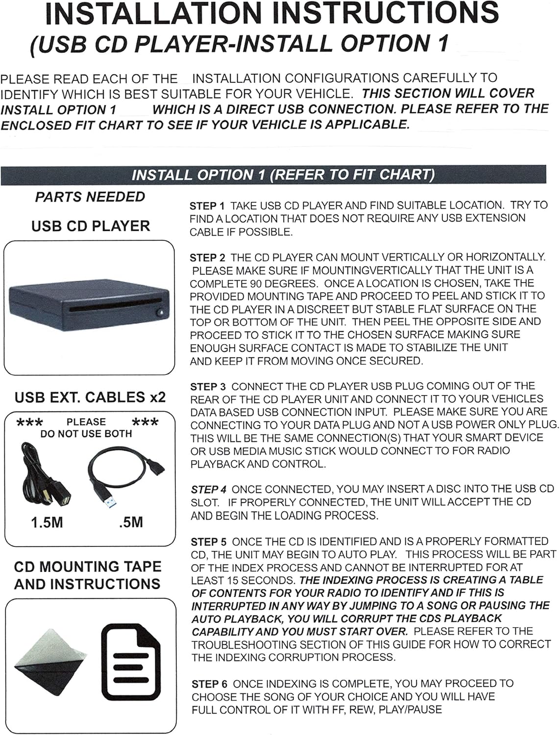 AIE Vehicle CD Player via USB Radio Connection (USBCDPLAY1) - (See Vehicle Fit Chart)