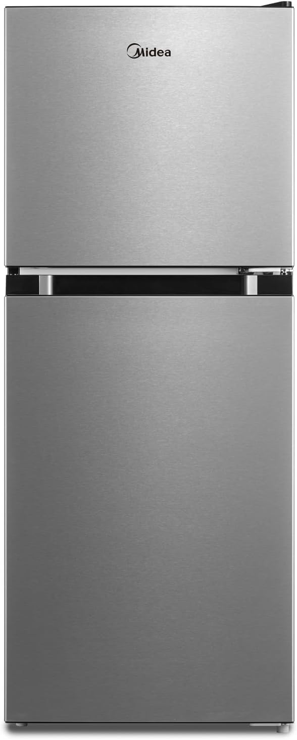 Midea MERM45S3AST Cu Ft Double Door Stainless Steel compact refrigerator, 4.5 cubic feet