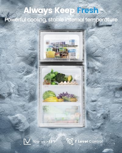 Bodare Retro Mini Fridge with Freezer: 3.2 Cu.Ft Mini Refrigerator with 2 Doors - Small Refrigerator Compact Refrigerator - Small Fridge for Bedroom Dorm