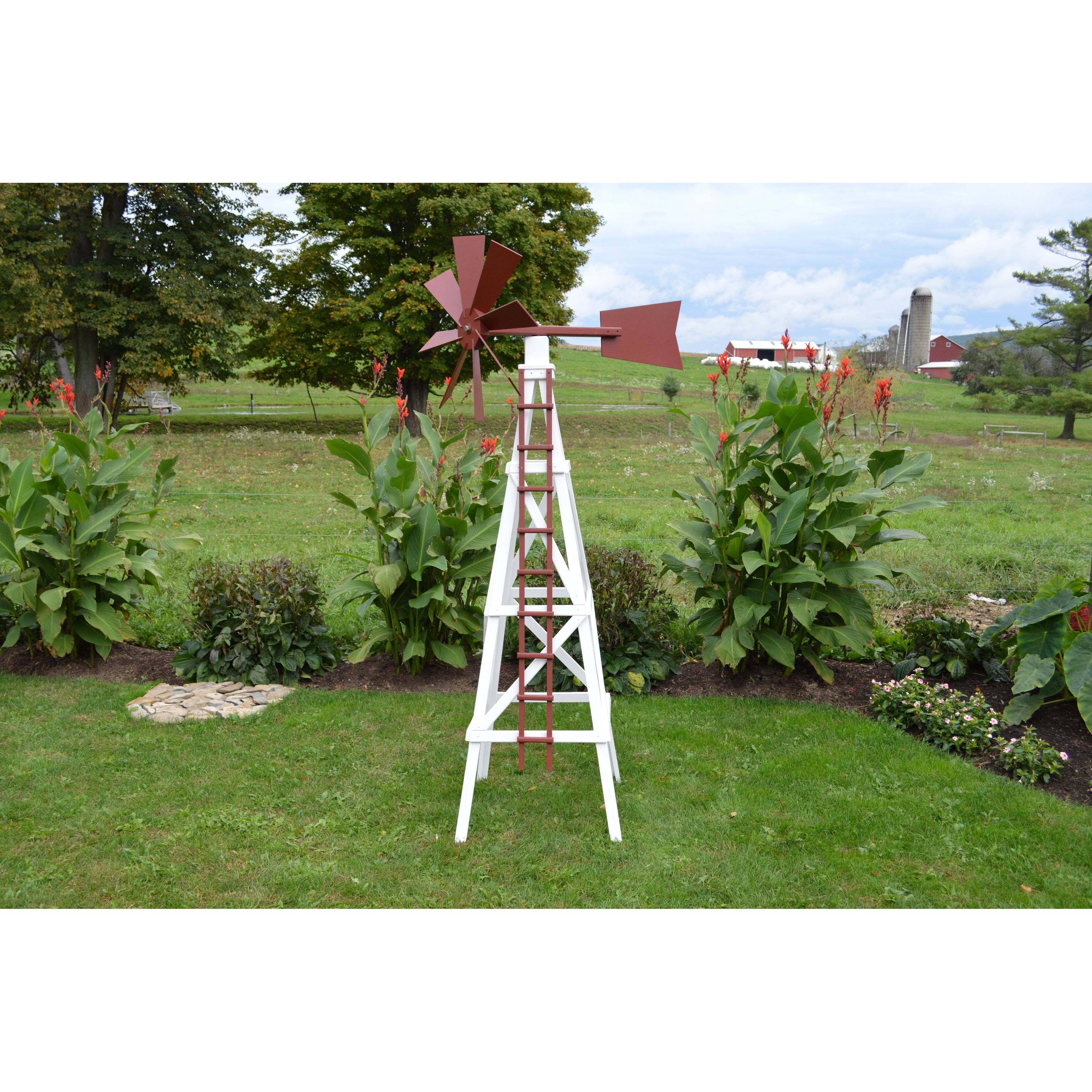 Farm Style Windmill - White