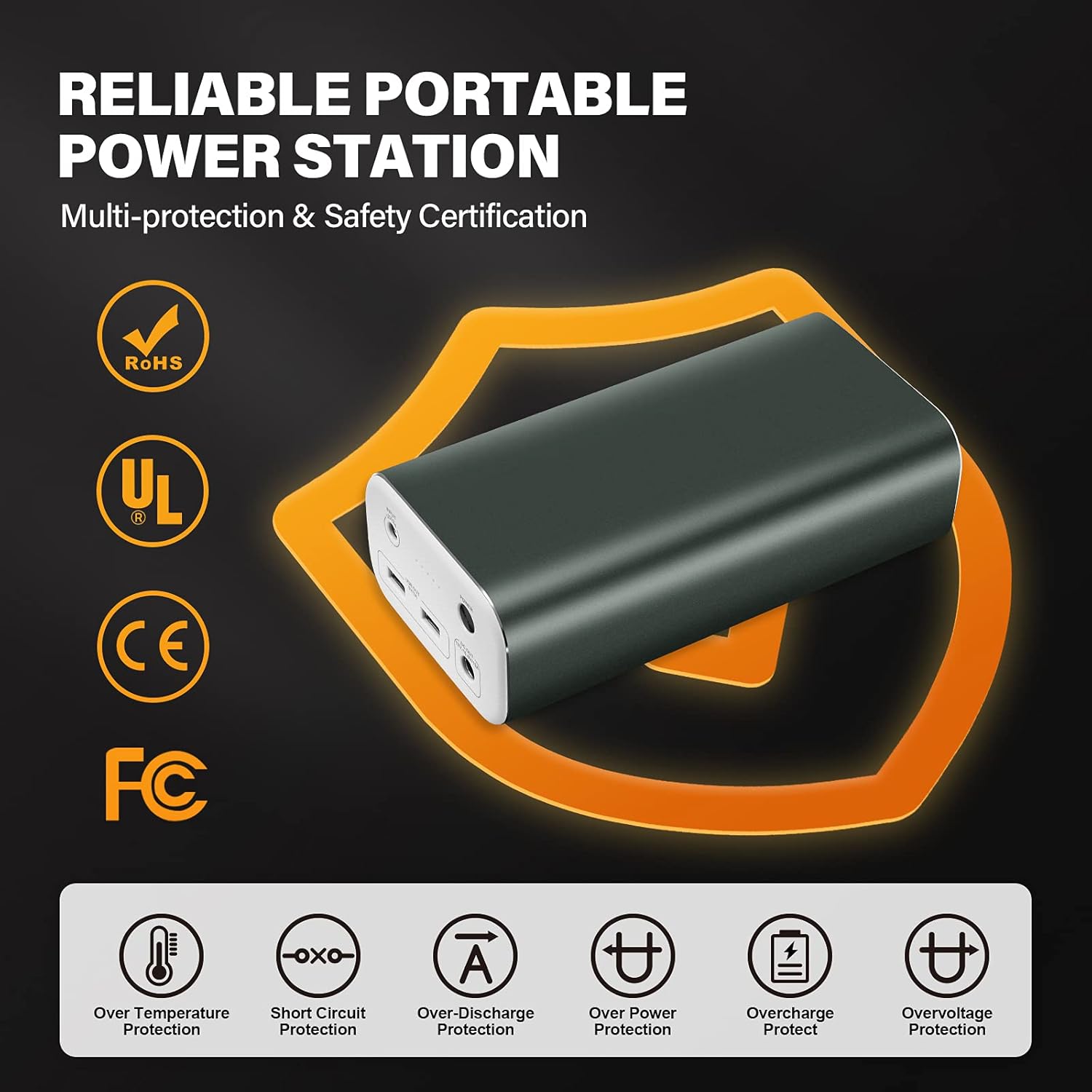 JOYTUTUS Portable Power Station for 12 Volt Refrigerator - 216Wh Backup Battery with 12-16.8V/10A DC Output & 5V/3A USB Output, External Power Supply Suitable for Car Fridge, Cooler, Deal for Camping, Road Trip, Emergency, Outdoor
