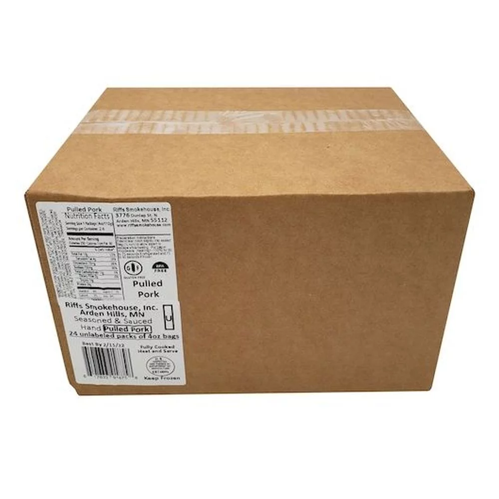 Riffs Smokehouse Individual Pulled Pork, 0.25 Pound -- 24 per case.
