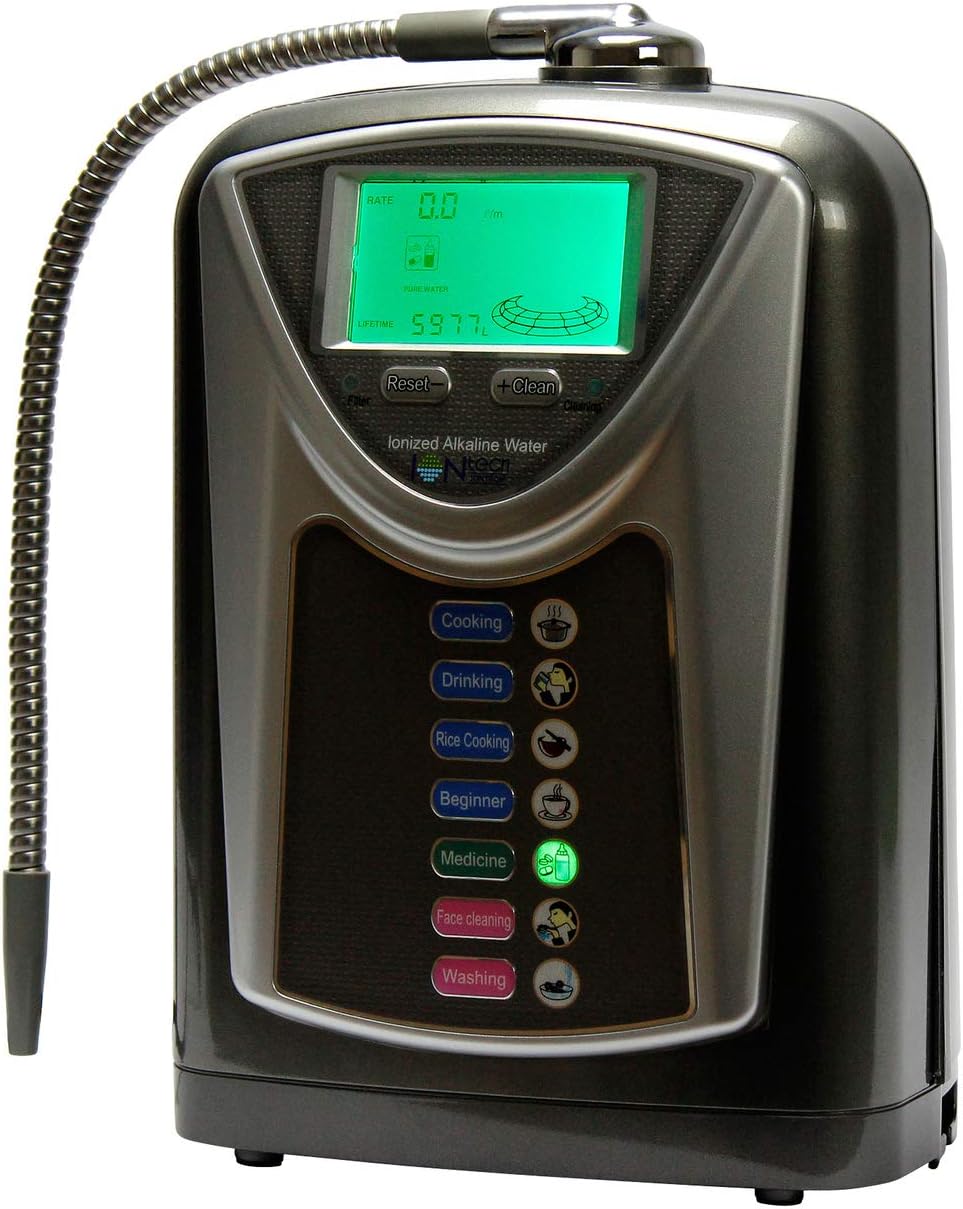 IONtech IT-589 Advanced Alkaline Water Ionizer Machine Water Filter System With Carbon Filter To Remove Impurities And Chemicals Countertop dispenser For Kitchen Sink