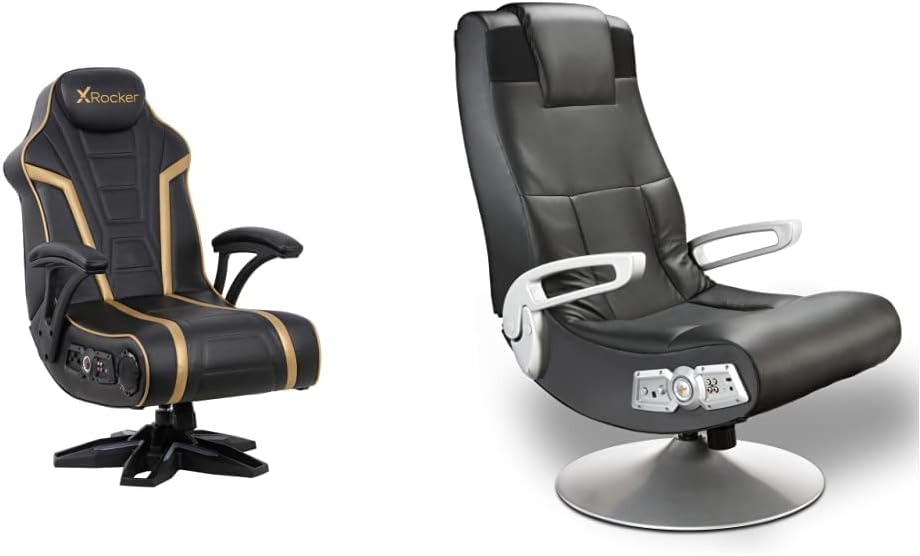 X Rocker 5152301 Trident Pedestal 4.1 Wireless, 31.89" x 25.98" x 40.55", Black/Gold