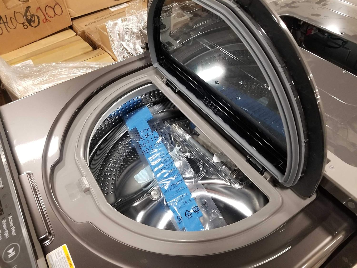 LG 1.0 Cu. Ft. Black Stainless Steel SideKick Pedestal Washer
