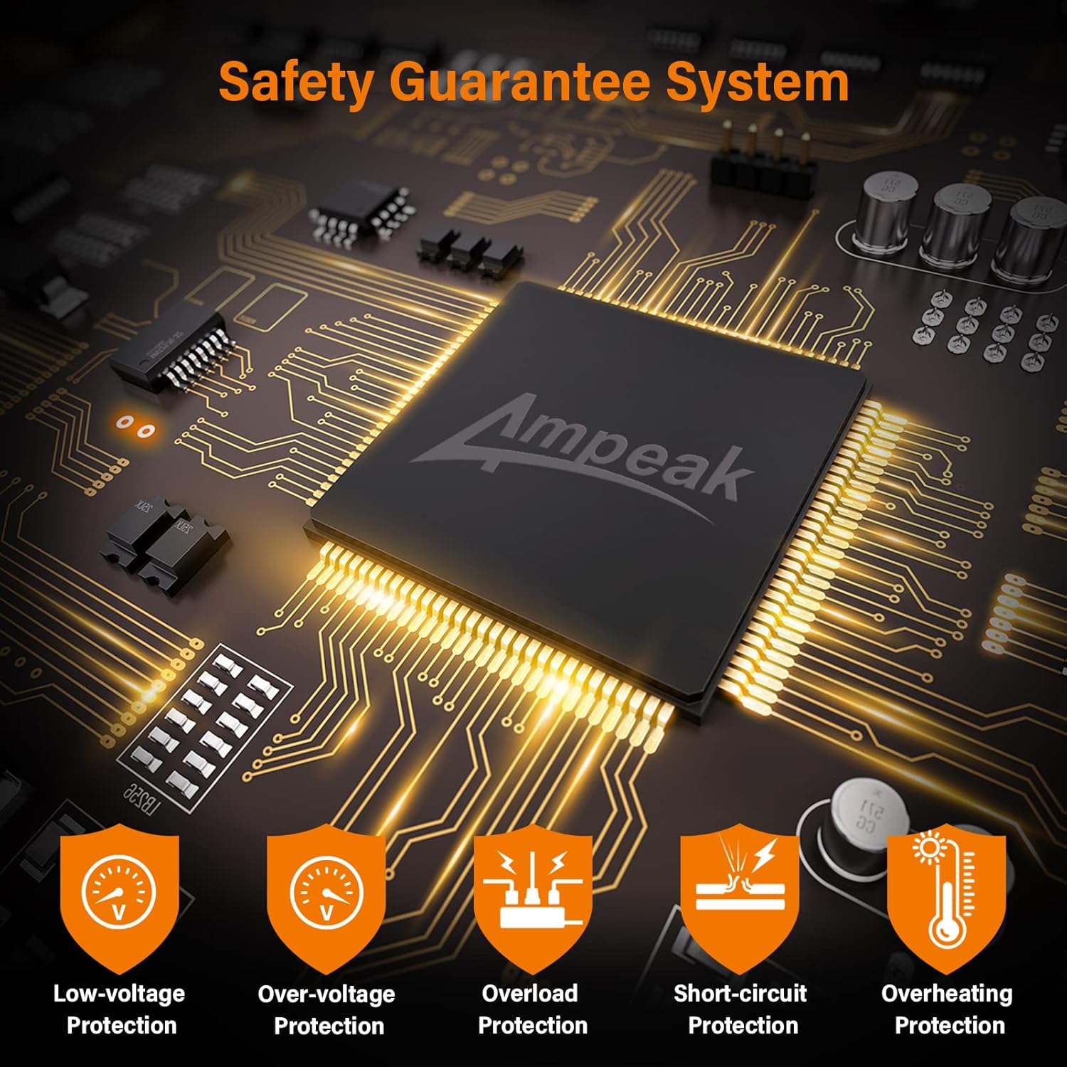 Ampeak 2000W Inverter 12V to 110V Power Inverter Digital LCD Display 3AC Outlets 2.1A USB Safe Car Inverter ETL Certified