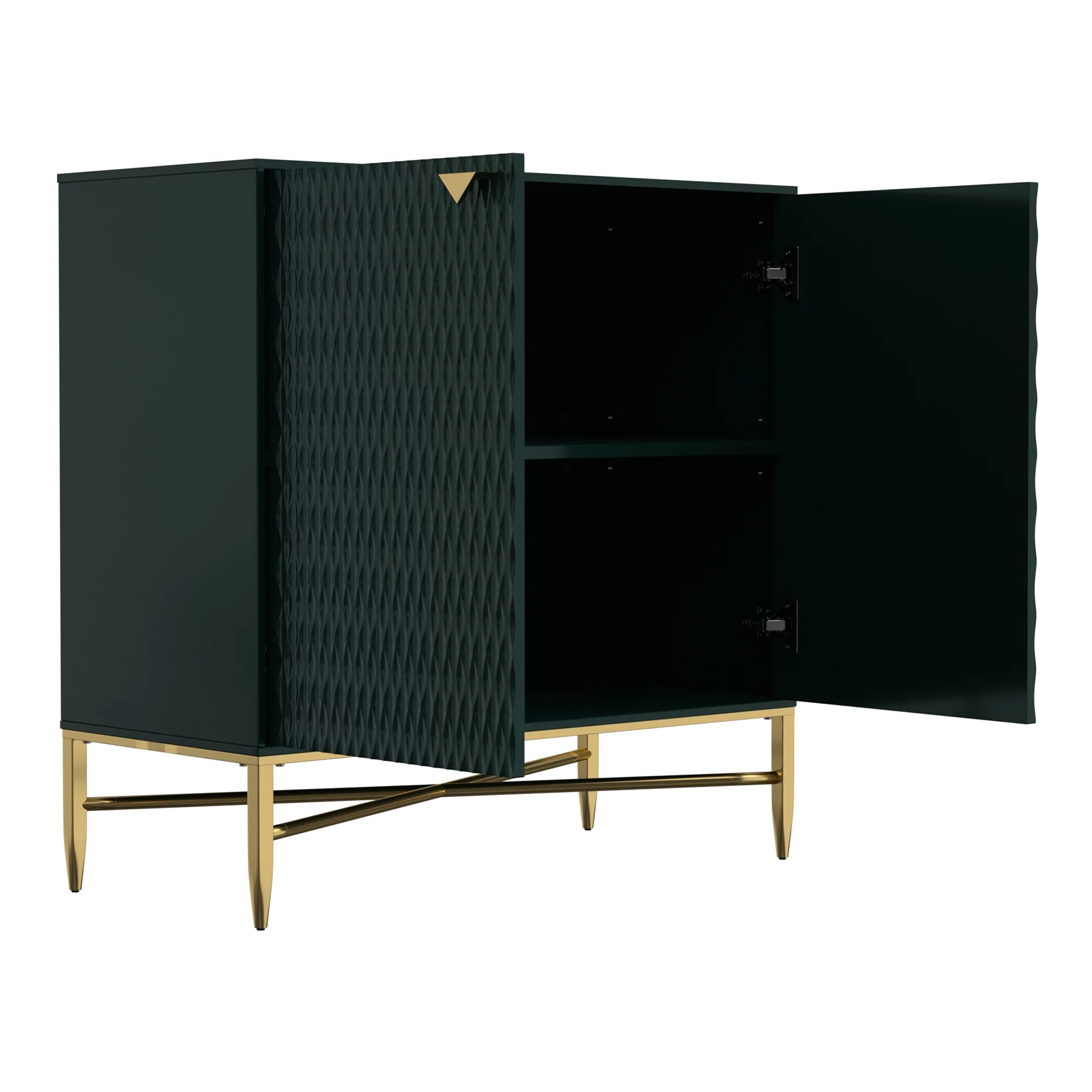 Boyel Living 2 Door Sideboard Storage Cabinet, Modern Green Buffet Cabinet Cupboard for Kitchen Dining Room Living Entryway
