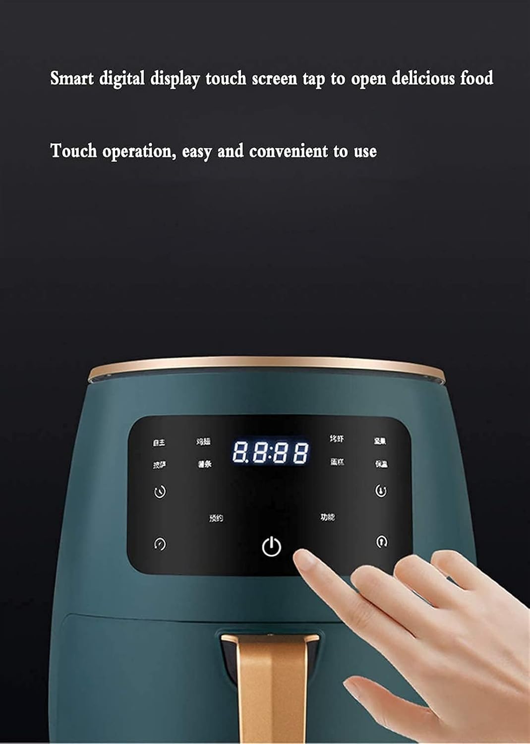 Air Fryer for Home Use 5L Electric No Fryer, Hot Air Fryer/5L Large Capacity 1200W Air Fryer/LCD Touch Screen/One-Button Home Kitchen 310 * 270Mm lofty ambition