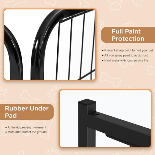 BestPet Dog Playpen Indoor 40 inch 16 Panels Metal Dog Pen Pet Dog Fence Outdoor Exercise Pen with Doors,Pet Puppy Playpen for RV Camping Yard, Black