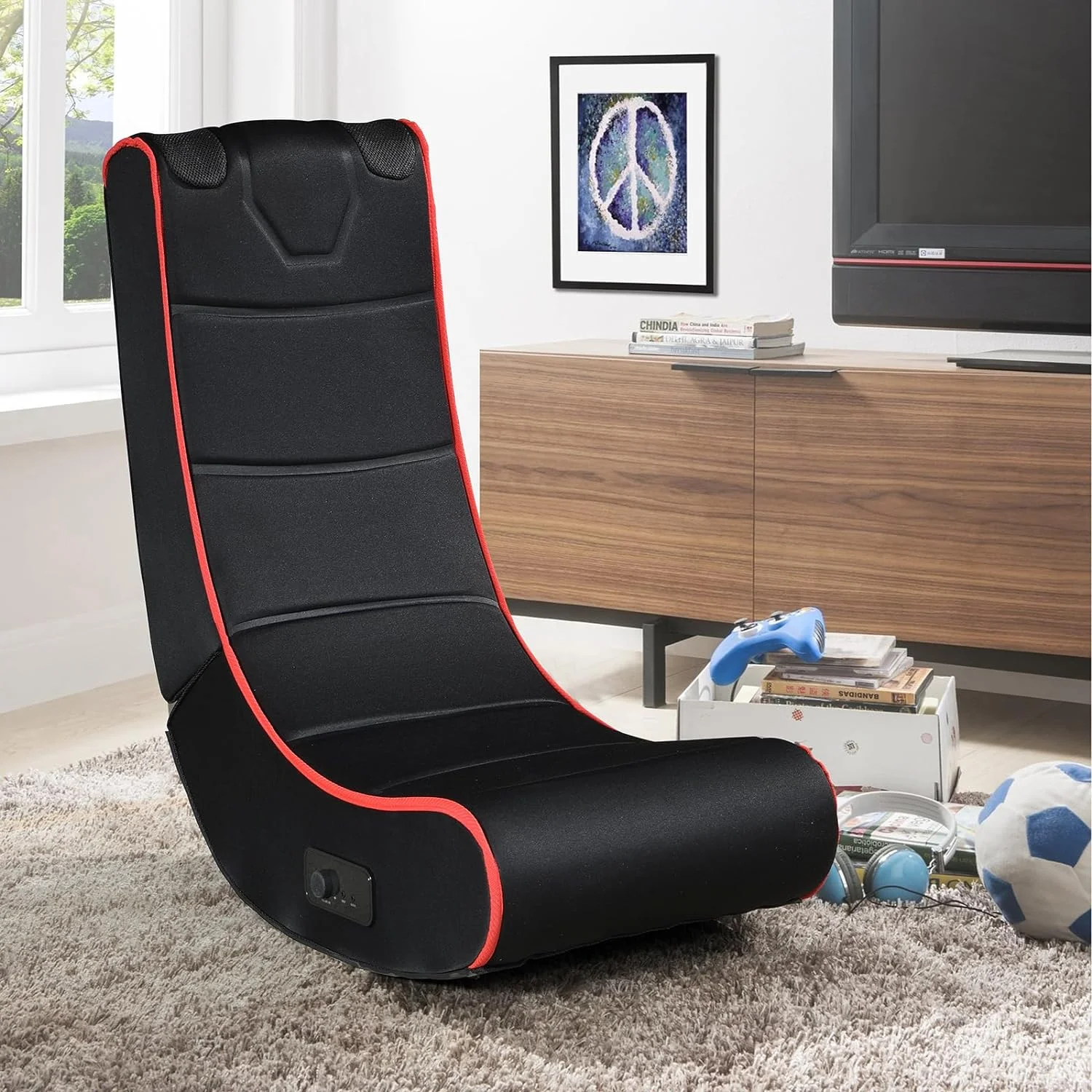 Video Gaming Chair  Floor Chair Rocker for TV  Reading  Playing Video Games with Back Support  Adjustable Foldable Backrest Meditation Soft Rocker Chair for Teens and Adults