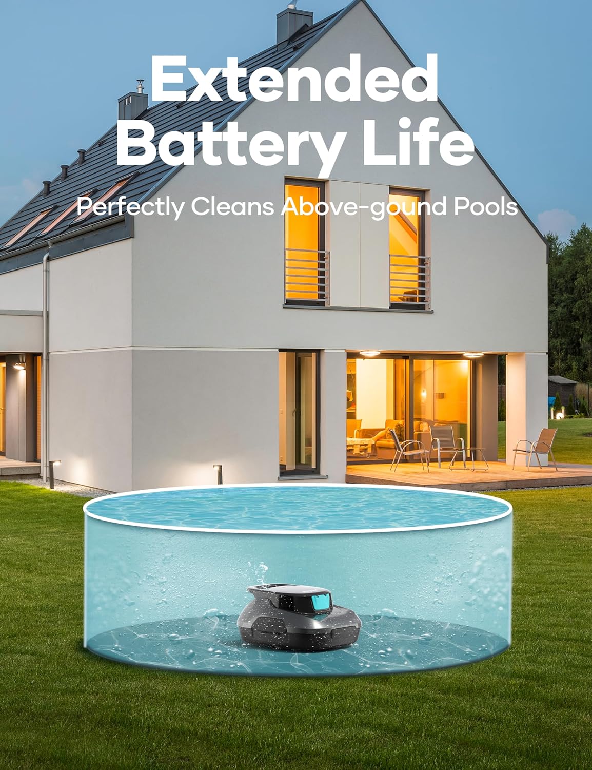 AIPER 2024 Upgraded Scuba SE Robotic Pool Cleaner, Cordless Robotic Pool Vacuum, Lasts up to 90 Mins, Ideal for Above Ground Pools, Automatic Cleaning with Self-Parking Capabilities