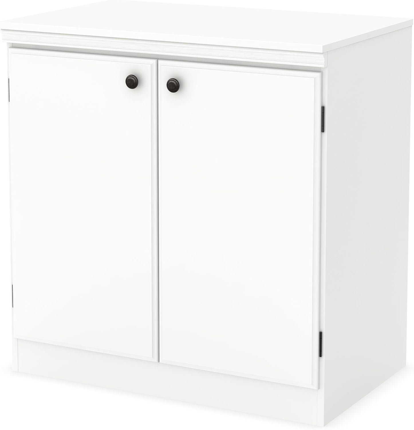 South Shore Small 2-Door Storage Cabinet with Adjustable Shelf, Pure Black