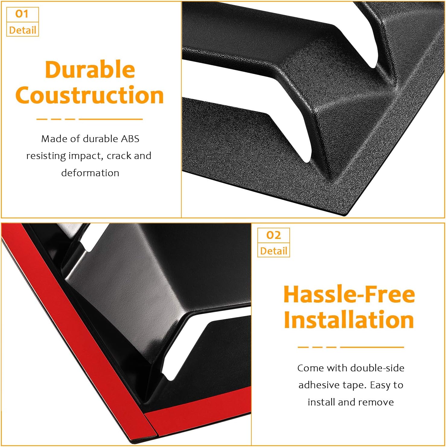 Yoursme Rear Window Louver Fits for Subaru BRZ Scion FR-S Toyota GT86 2013 2014 2015 2016 2017 2018 2019 2020 in GT Lambo Style Fit All Weather ABS (Matte Black)