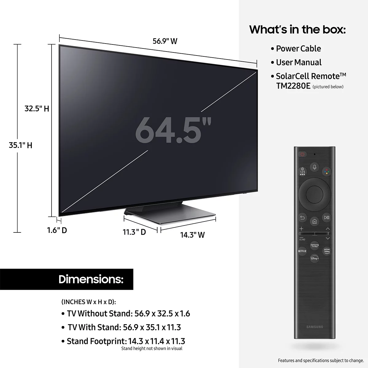 SAMSUNG 65" Class S95B OLED 4K Smart TV QN65S95BAFXZA 2022