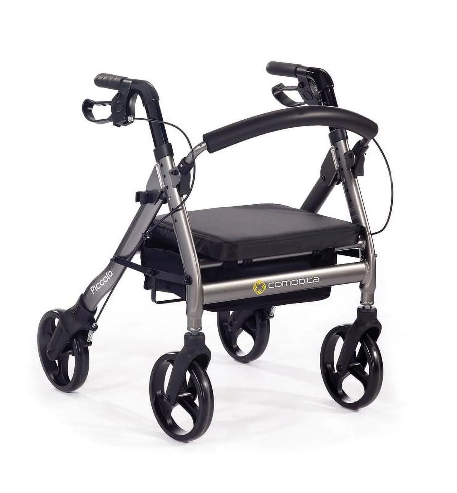 Comodita Piccola (Petite) Heavy Duty Rollator Walker with Comfortable 15 Wide Seat (Metallic Red)