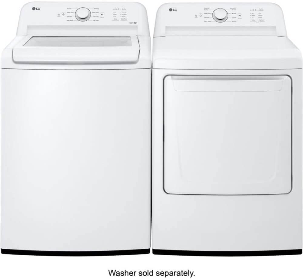 LG DLE6100W 7.3 Cu. Ft. White Front Load Smart Electric Dryer